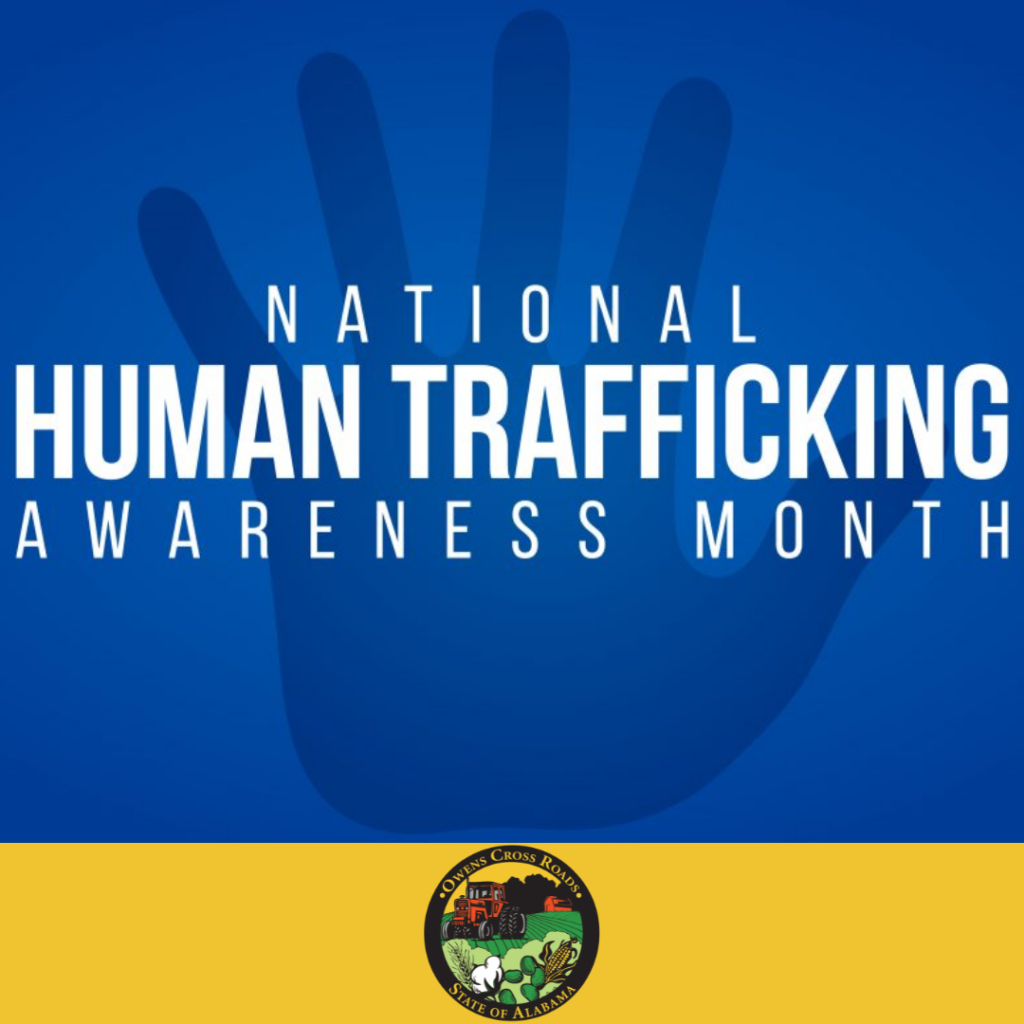 January National Human Trafficking Awareness Month Owens Cross Roads Alabama 0136